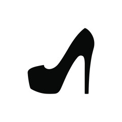High heel women shoes graphic icon. Sign stiletto heels isolated on white background. Female shoes symbol. Vector illustration