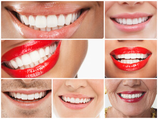 Collage of people smiling