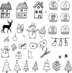 christmas icons set