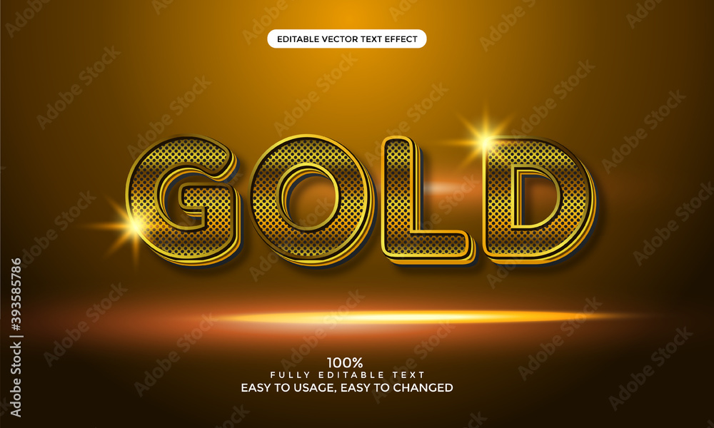 Poster gold text effect. editable font style vector for any web or print design.