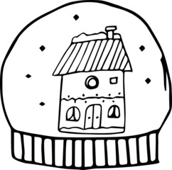 Christmas winter doodle illustration