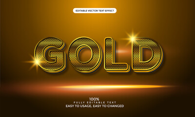 Gold text effect. Editable font style vector for any web or print design.