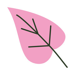 icon of tropical leaf, half line half color style