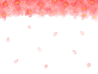 水彩画の桜イラスト　フレーム