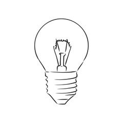 design of light line vector drawing, light bulb vector sketch illustration