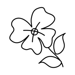 icon of flower and leaves, line style