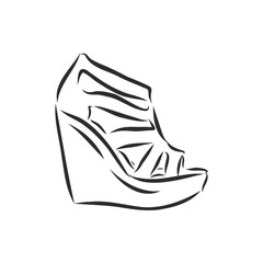 Woman's shoe, vector sketch, women's Shoe, vector sketch illustration