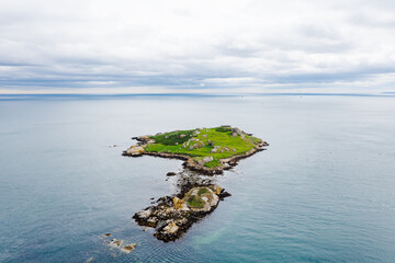 Aerial view of The Dalkey Island in County Dublin, Ireland