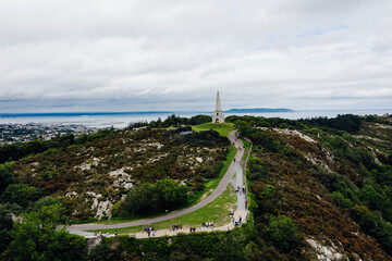 Aerial View Of The Obelisk in Killiney Hill, Dalkey, Dublin, Ireland