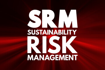 SRM - Sustainability Risk Management acronym, business concept background