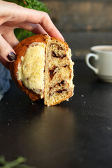 festive sweet pastry biscuit soft fluffy pastries sweet dessert christmas home baked cake treat serving holidays party new year gift tasty serving size portion top view copy space food background rust