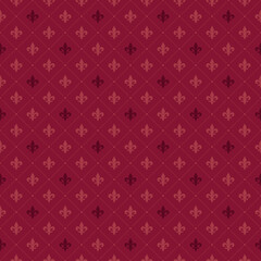 Fototapeta premium Purple Fleur De Lis luxury pattern. Royal ornamental seamless background.