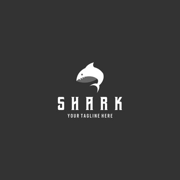 Creative flat shark logo design