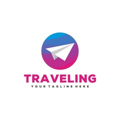 Creative plane maps logo design