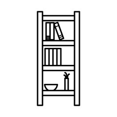 bookshelf icon image, line style