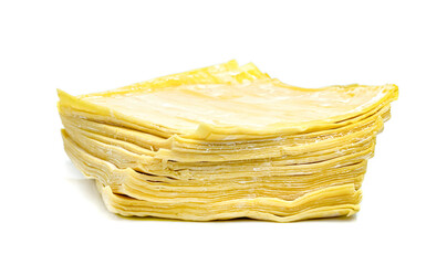 wonton wrapper isolated on white background