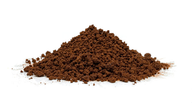 Instant coffee powder isolated on white background
