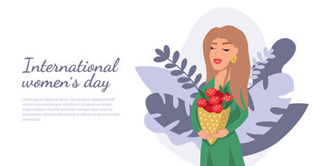 Woman holding flowers in her hands