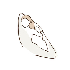 Female outline vector illustration, yoga art, woman practicing yoga, yoga asana