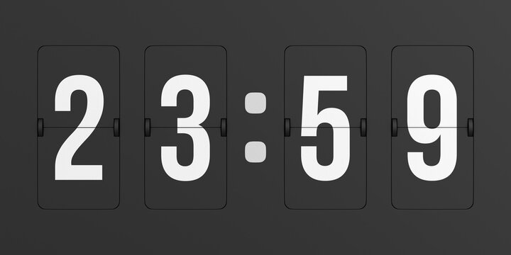 Flip black scoreboard number. 3D illustration