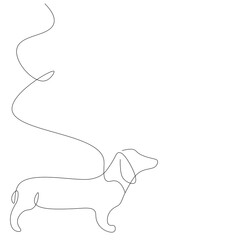 Christmas background with dog. Vector illustration