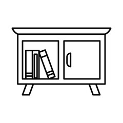 furniture concept, bookcase icon, line style