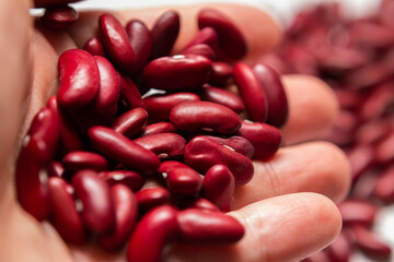 red beans on white background