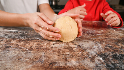 Knead the dough by hand