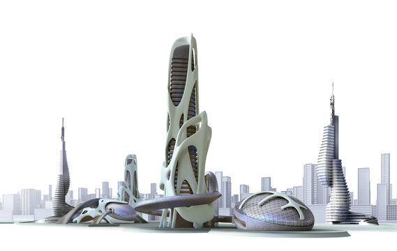 Futuristic city architecture and skyline