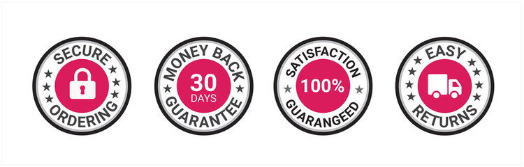 Money back guarantee, Free Shipping Trust Badges ,Trust Badges