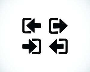 login logout sign up register key icon symbol vector eps 10