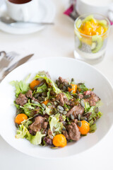 Roast beef salad with pumpkin