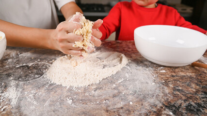Knead the dough by hand