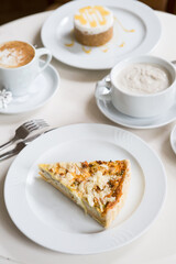 Traditional french quiche pie served for lunch