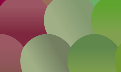 Pretty Red and light green circles background, digitally created