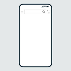 Phone mockup with blank screen. Mobile or cell phone.