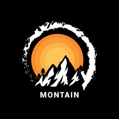 Montain logo icon vector template.