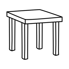 Fototapeta premium furniture concept, table icon, line style