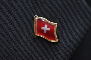 Switzerland Flag lapel pin Gold Plated