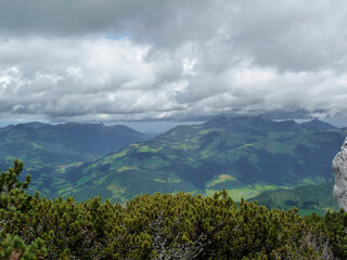 Fototapeta premium Pyramidenspitze mountain hiking tour in Tyrol, Austria
