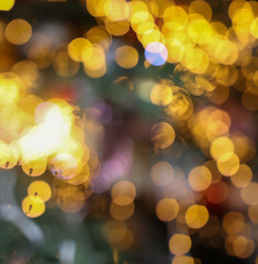 Bokeh of lights garlands as background.