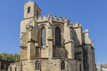 Notre-Dame de Lamourguier or Notre-Dame de la Mourguier is a former priory (end of XIII century,) of the village of Narbonne, of which only the church remains. Narbonne, France.