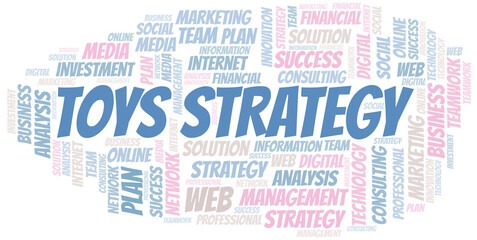 Fototapeta premium Toys Strategy word cloud create with text only.