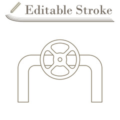 Icon Of Pipe With Valve