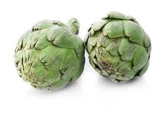 Obraz premium Artichoke flower edible buds isolated on white background.