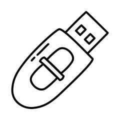 usb icon, doodle line style