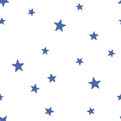 Seamless vector pattern with stars. Simple minimal vector background. Hand drawn vector illustration for wrapping paper, wallpaper, textile and scrapbook. Christmas design. Winter background