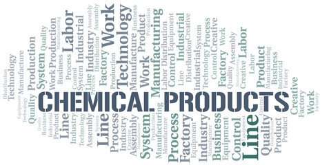 Obraz premium Chemical Products word cloud create with text only.