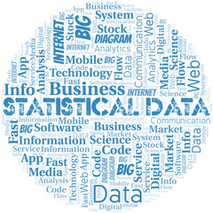Fototapeta premium Statistical Data vector word cloud, made with text only.