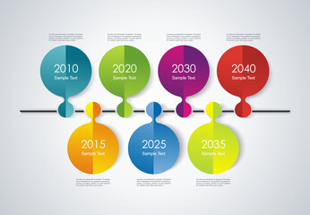 Timeline infographic design for illustration of new technologies